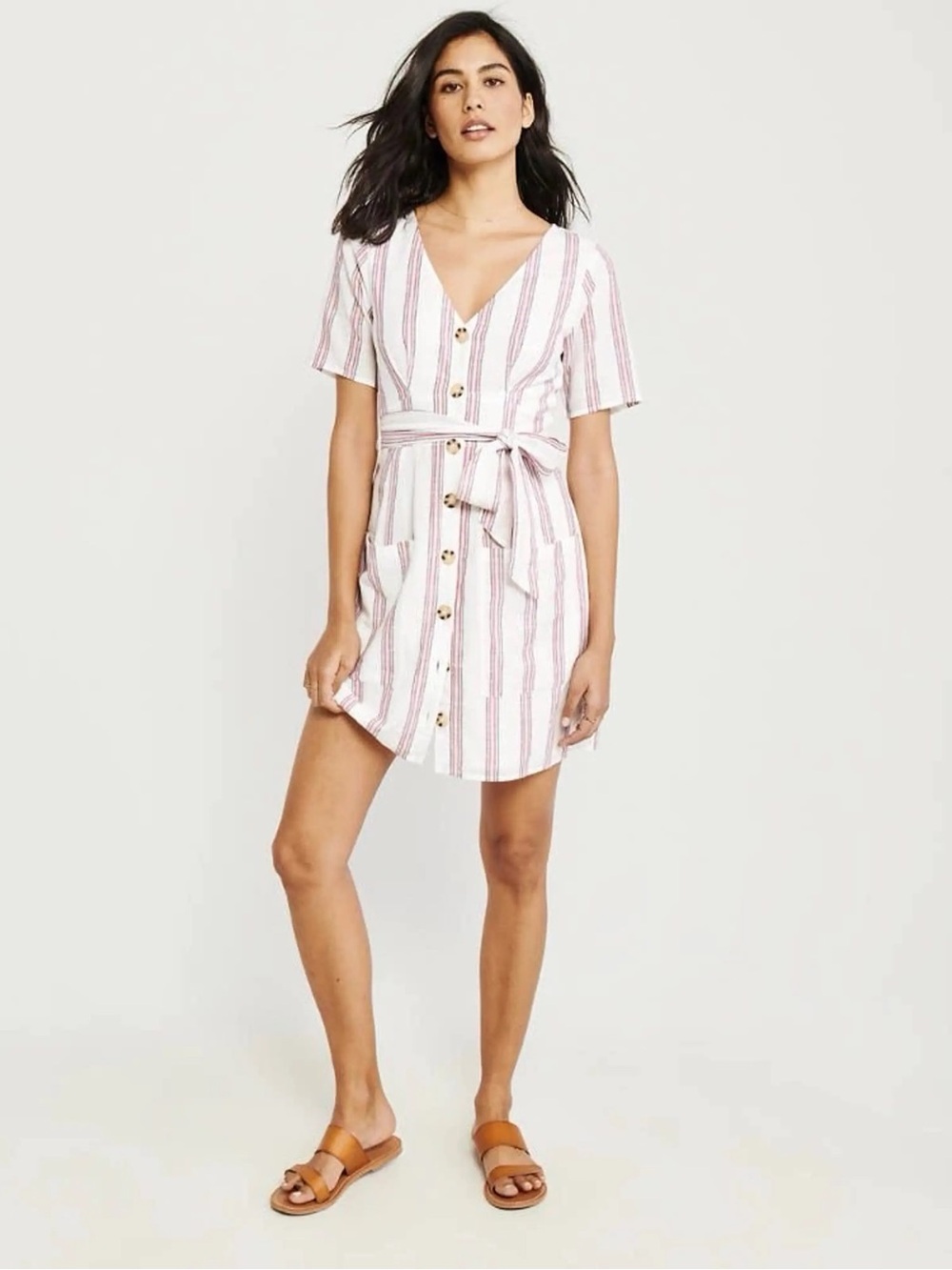 Abercrombie and Fitch NWT Cotton Striped Midi Dress: Size Small
